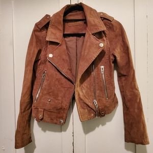 BLANK NYC Alder (Brown Suede Moto Jacket)